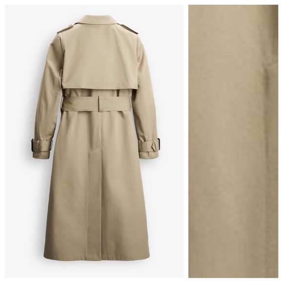 NWT. Zara Taupe Brown ZW Collection Water Repellent Trench Coat. Size S. - Picture 6 of 12